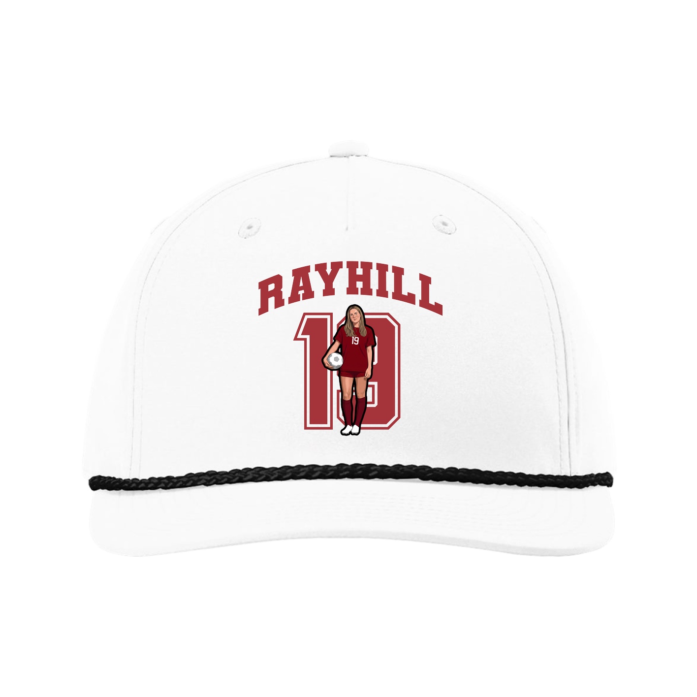 Five-Panel Classic Rope Cap — Number in White