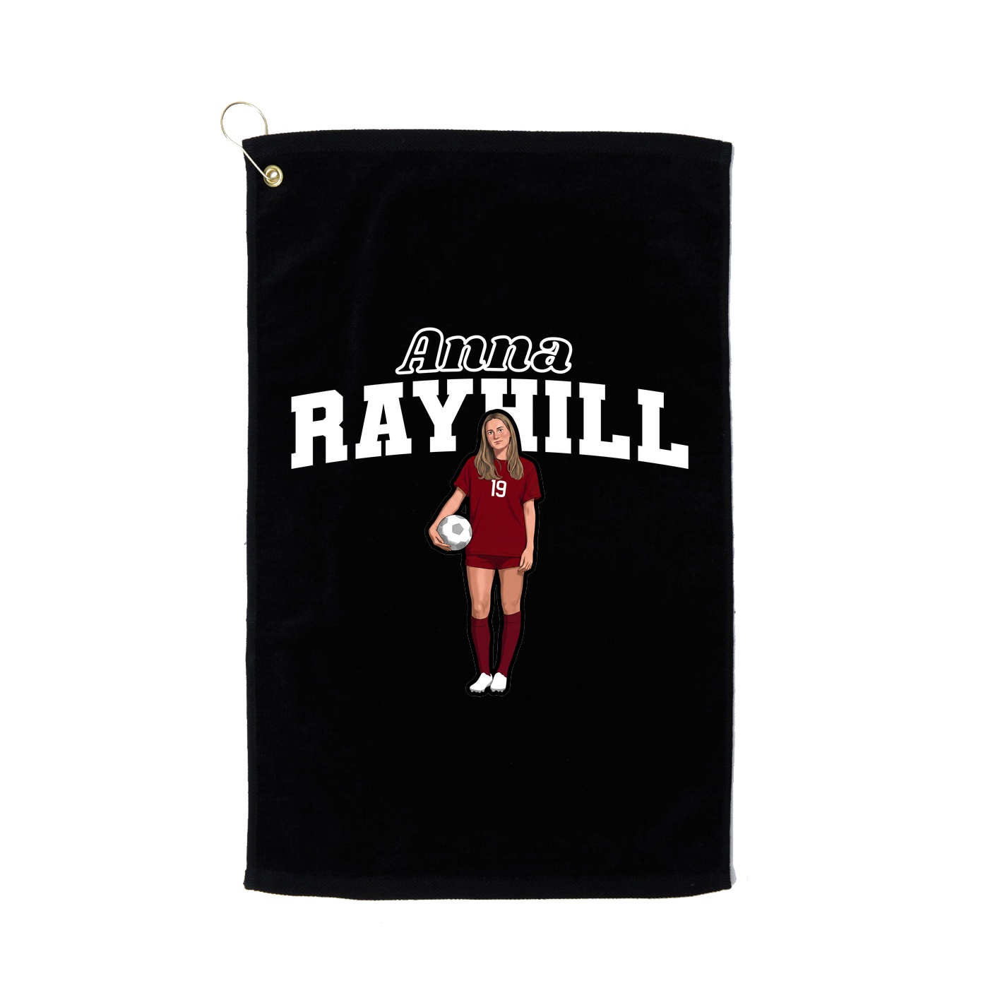 Golf Towel — Name Arch in Black