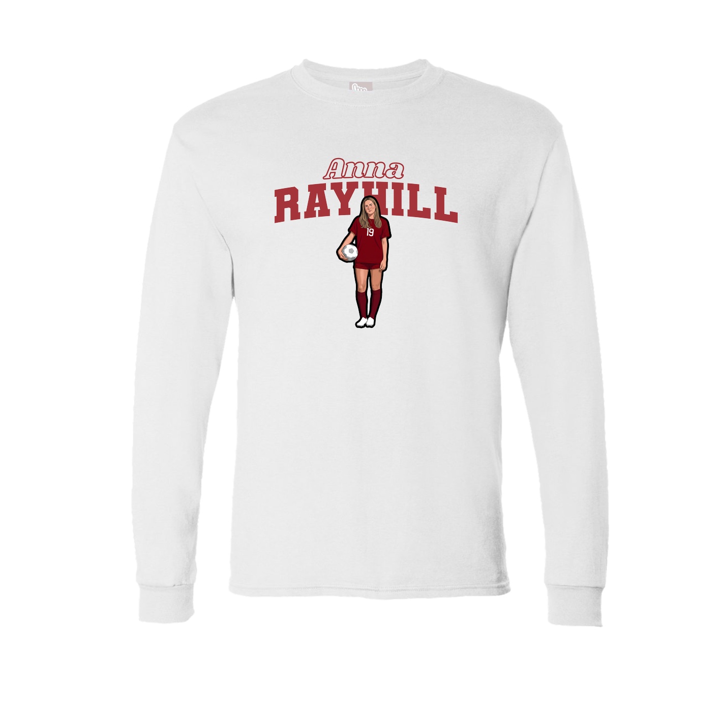Long Sleeve Tee — Name Arch in White