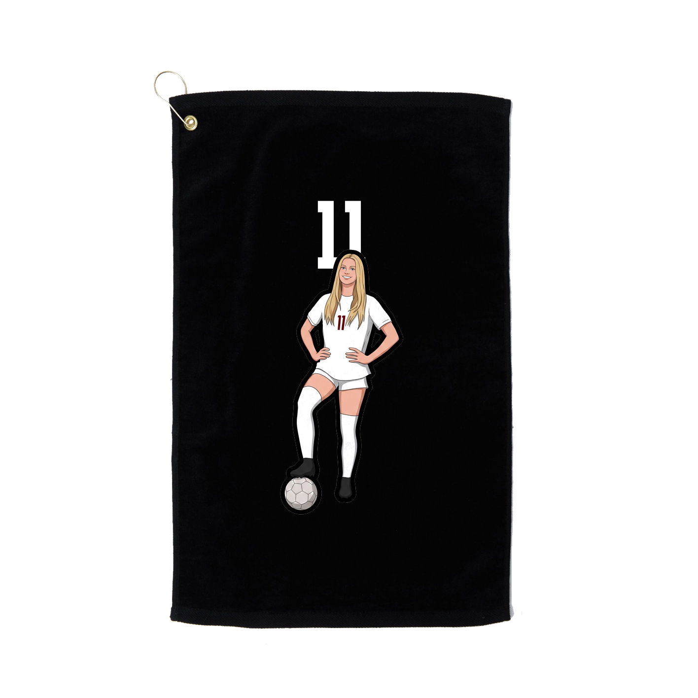 Golf Towel — Number Top in Black