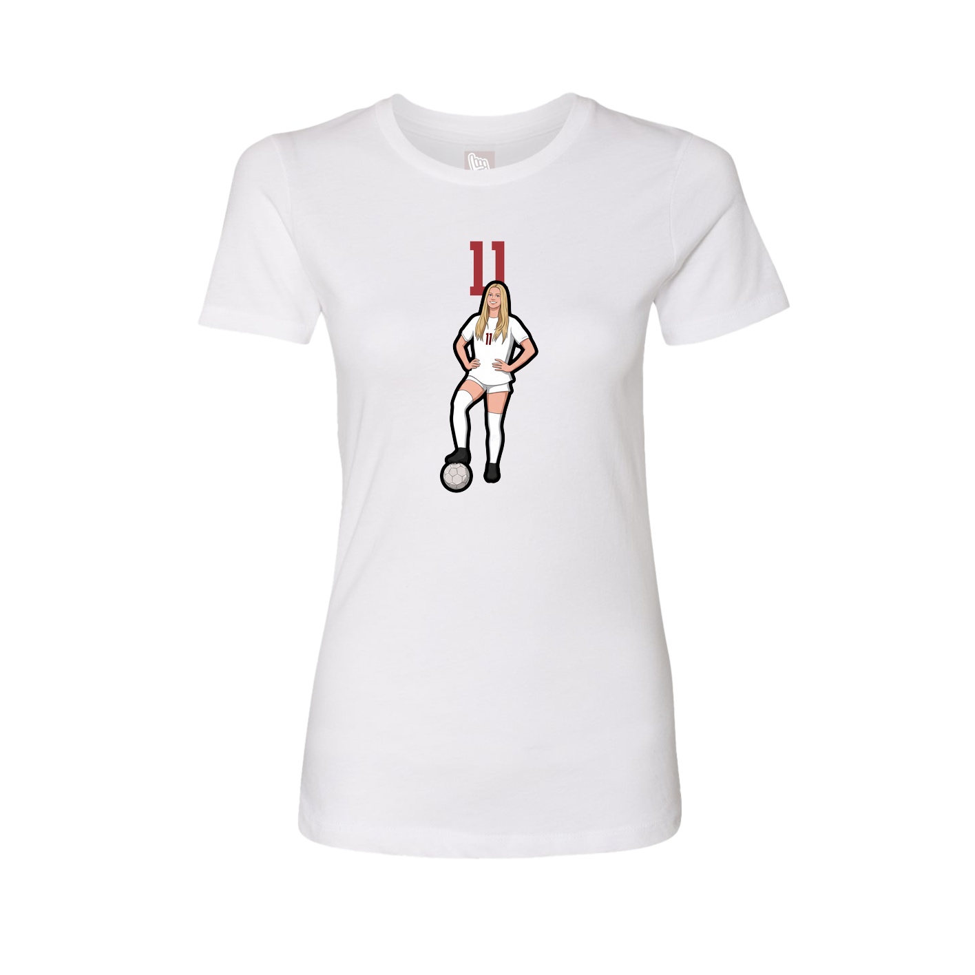 Fitted Women's Tee — Number Top in White