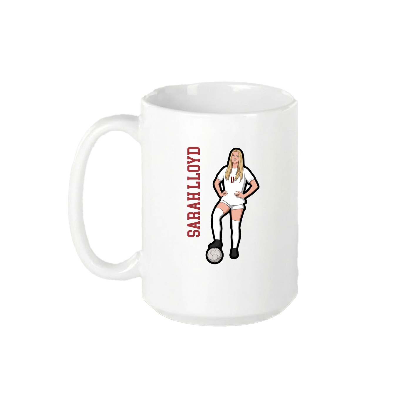 15oz Coffee Mug — Name Vertical in White