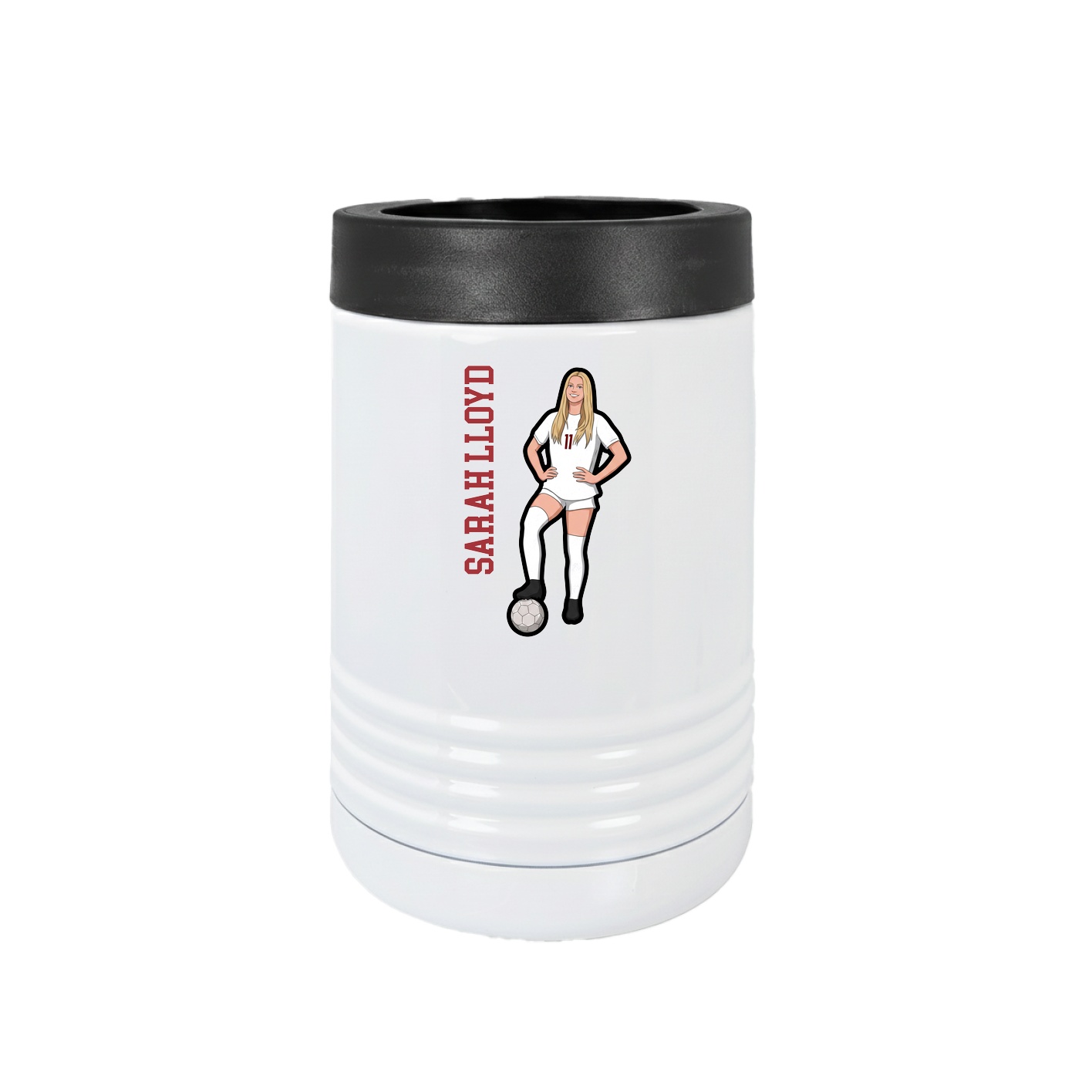Beverage Holder — Name Vertical in White