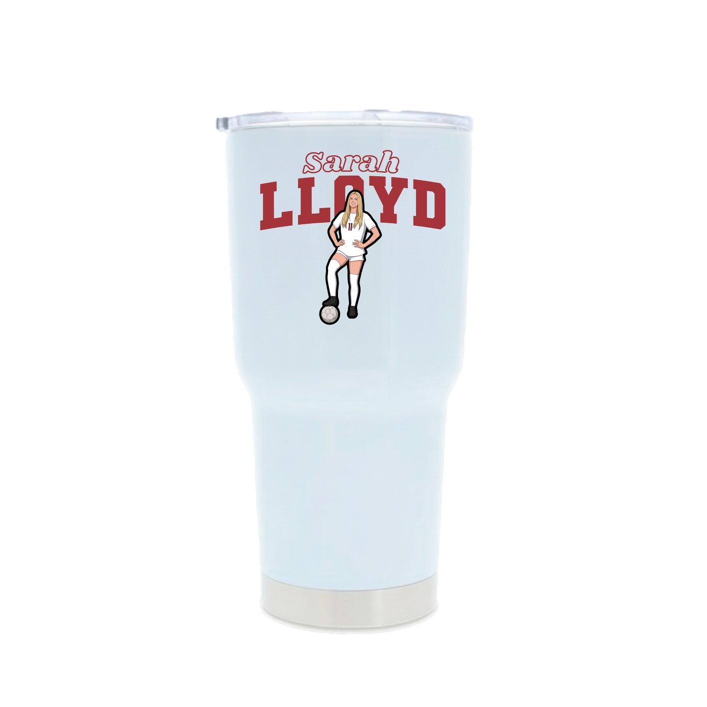 30oz Stainless Steel Tumbler — Name Arch in White