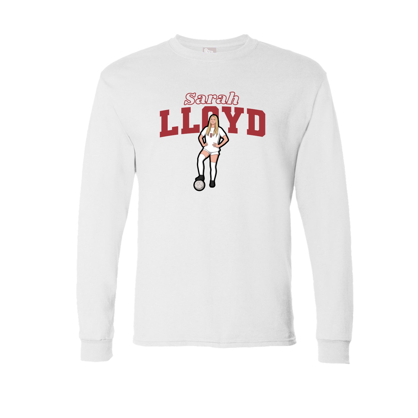Long Sleeve Tee — Name Arch in White