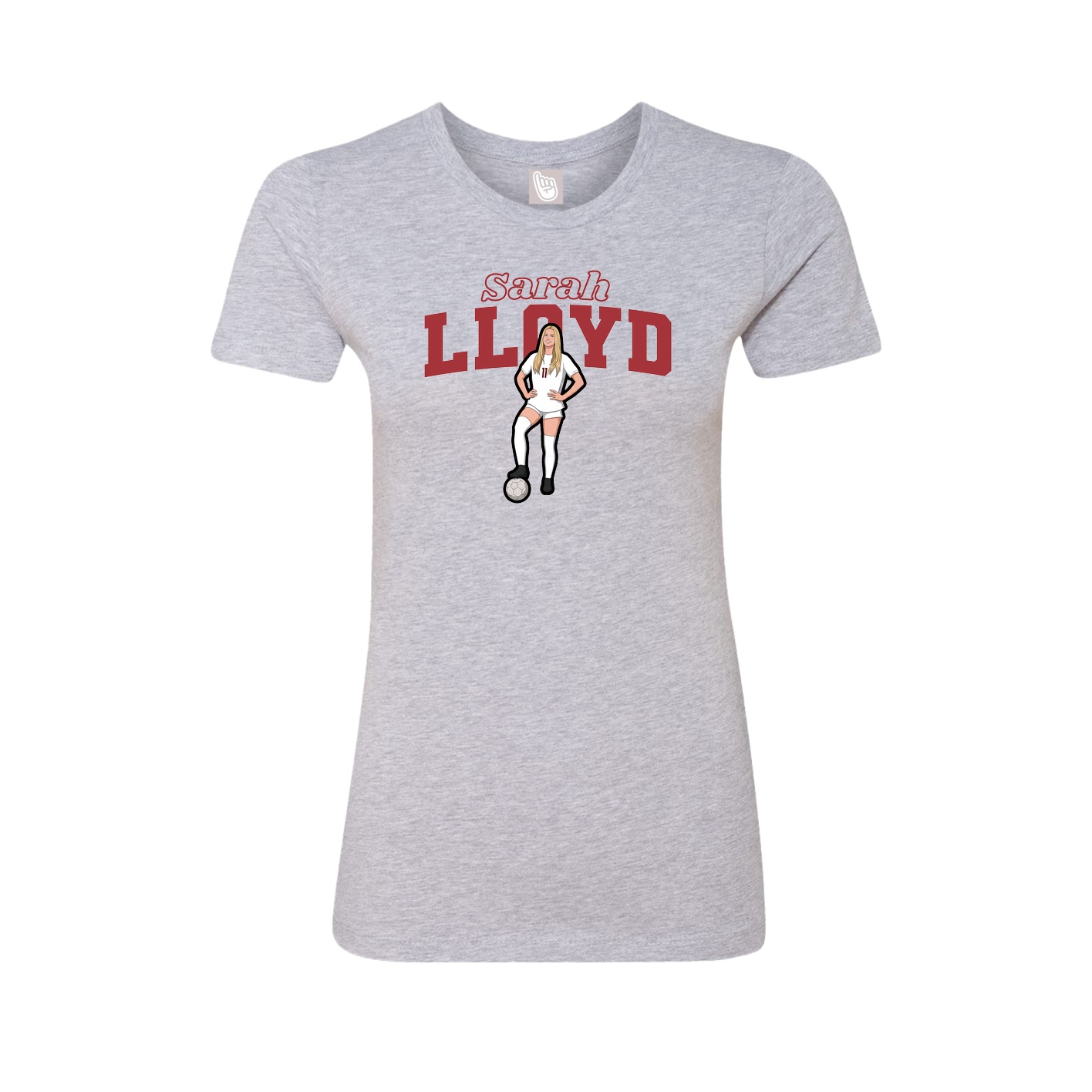 Fitted Women's Tee — Name Arch in Grey