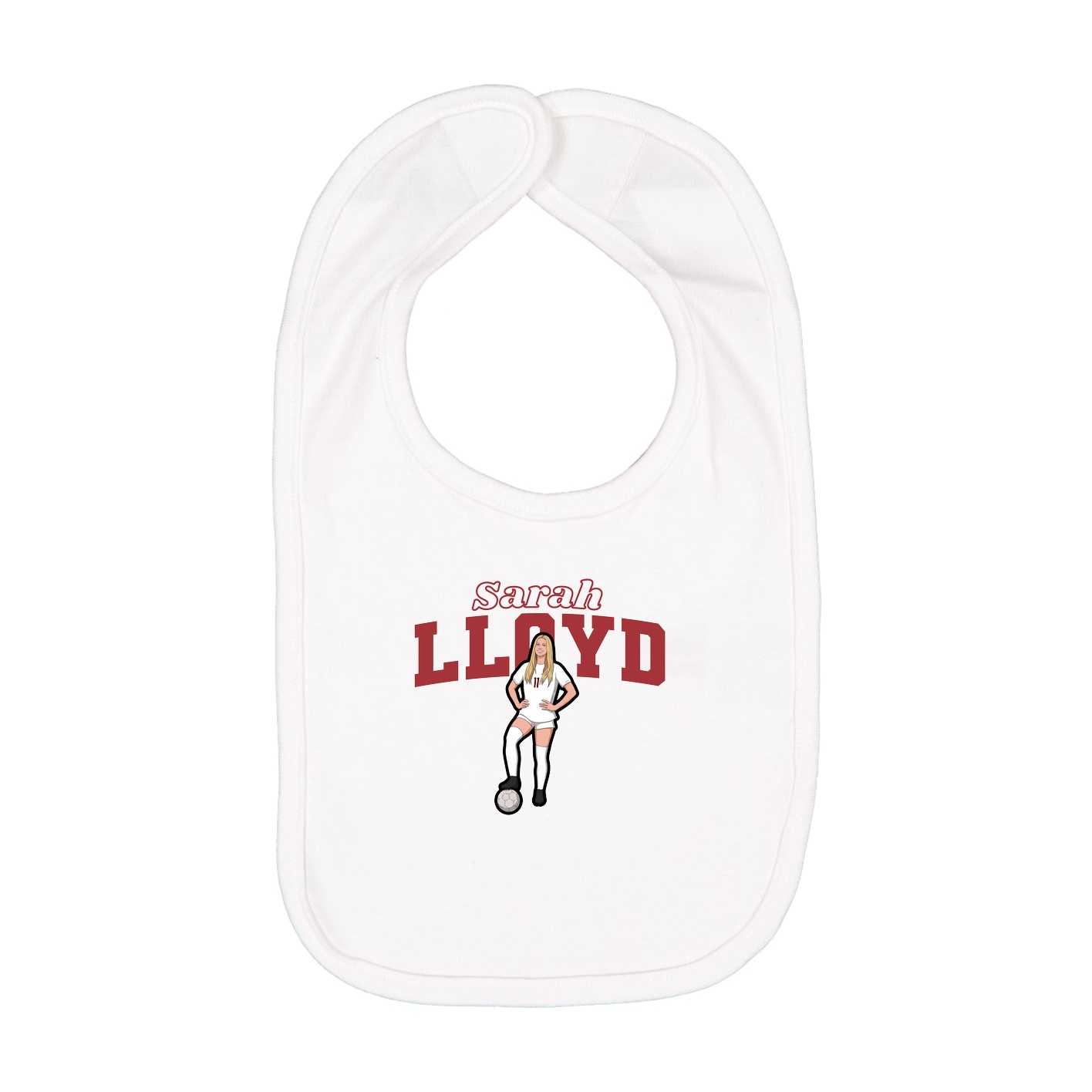 Infant Bib — Name Arch in White