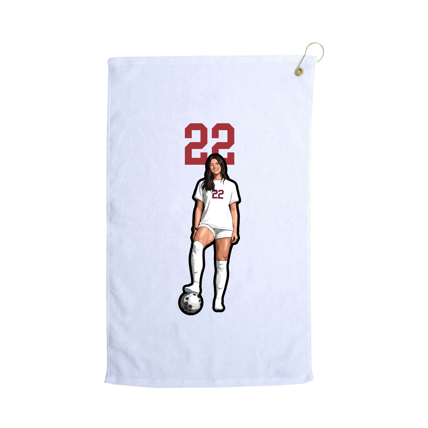 Golf Towel — Number Top in White