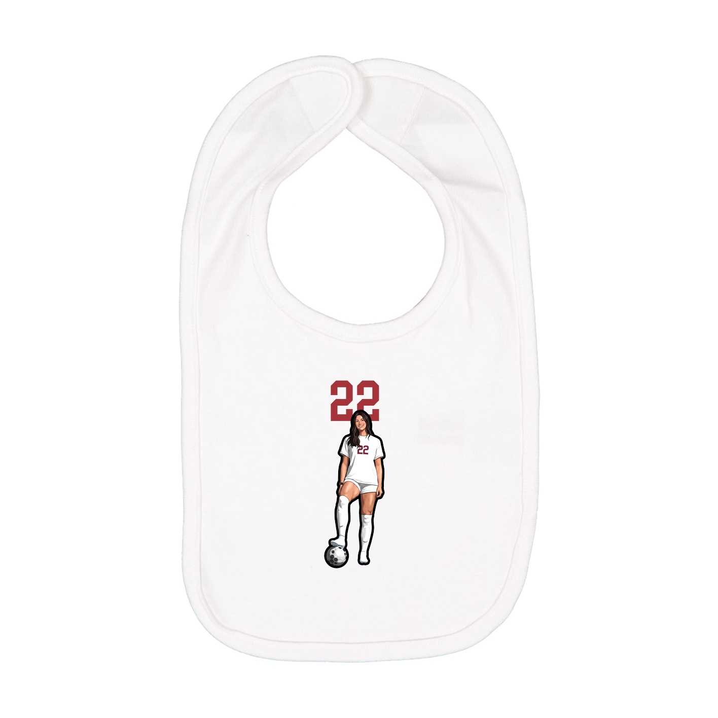 Infant Bib — Number Top in White