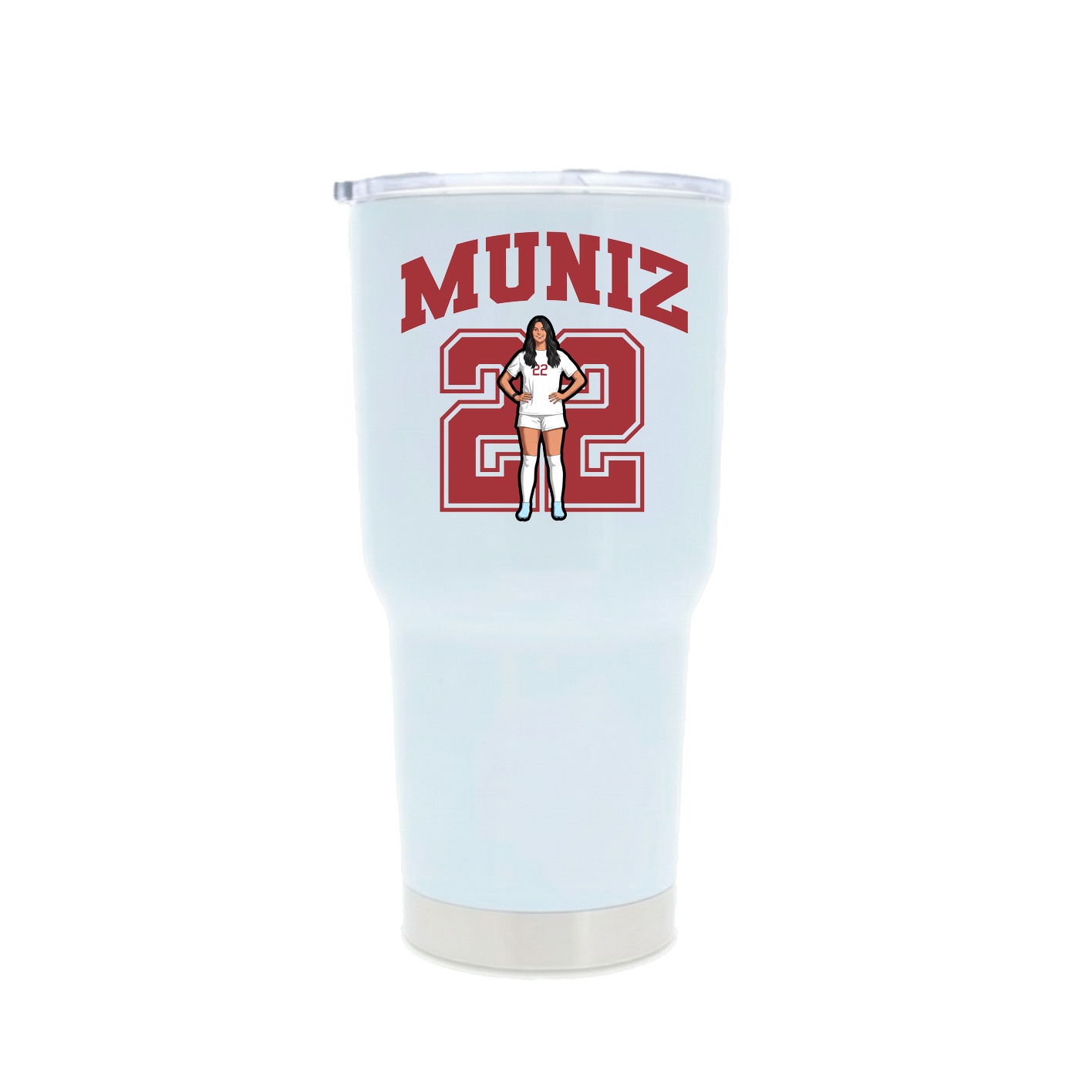 30oz Stainless Steel Tumbler — Number in White