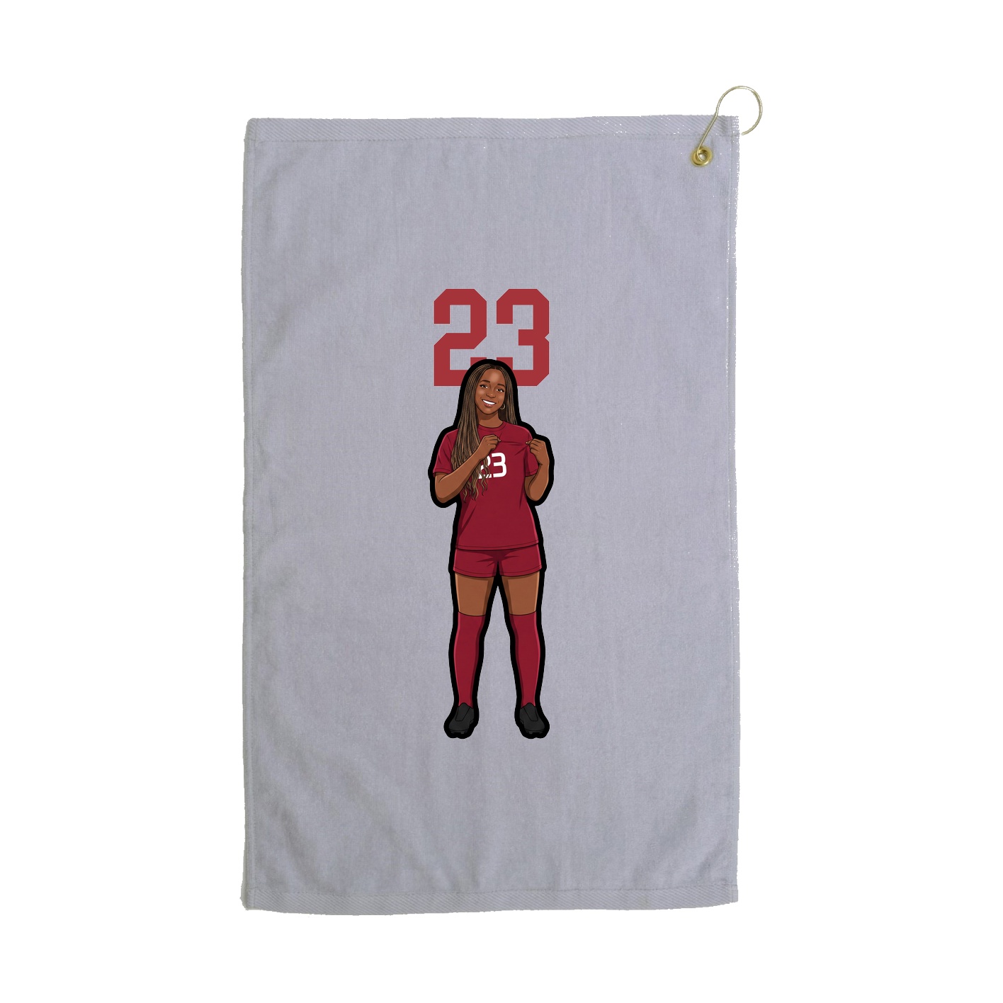 Golf Towel — Number Top in Grey