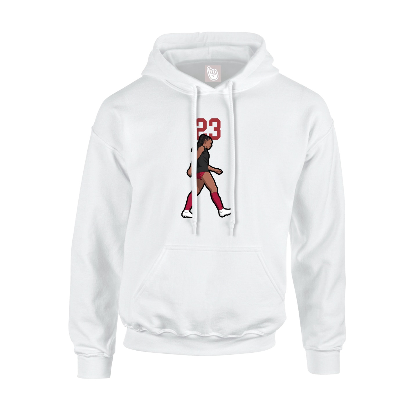 Youth Hoodie — Number Top in White