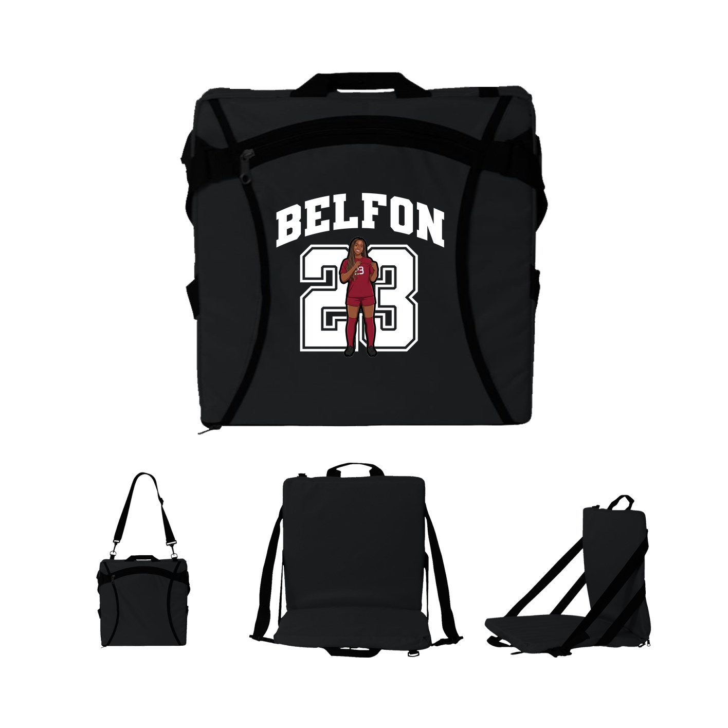 Folding Stadium Seat — Number in Black