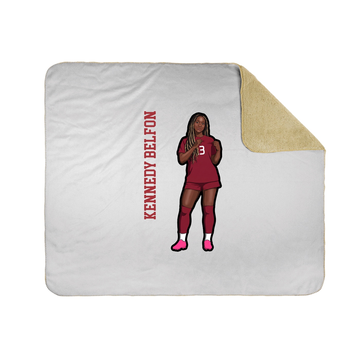 Throw Blanket — Name Vertical in White