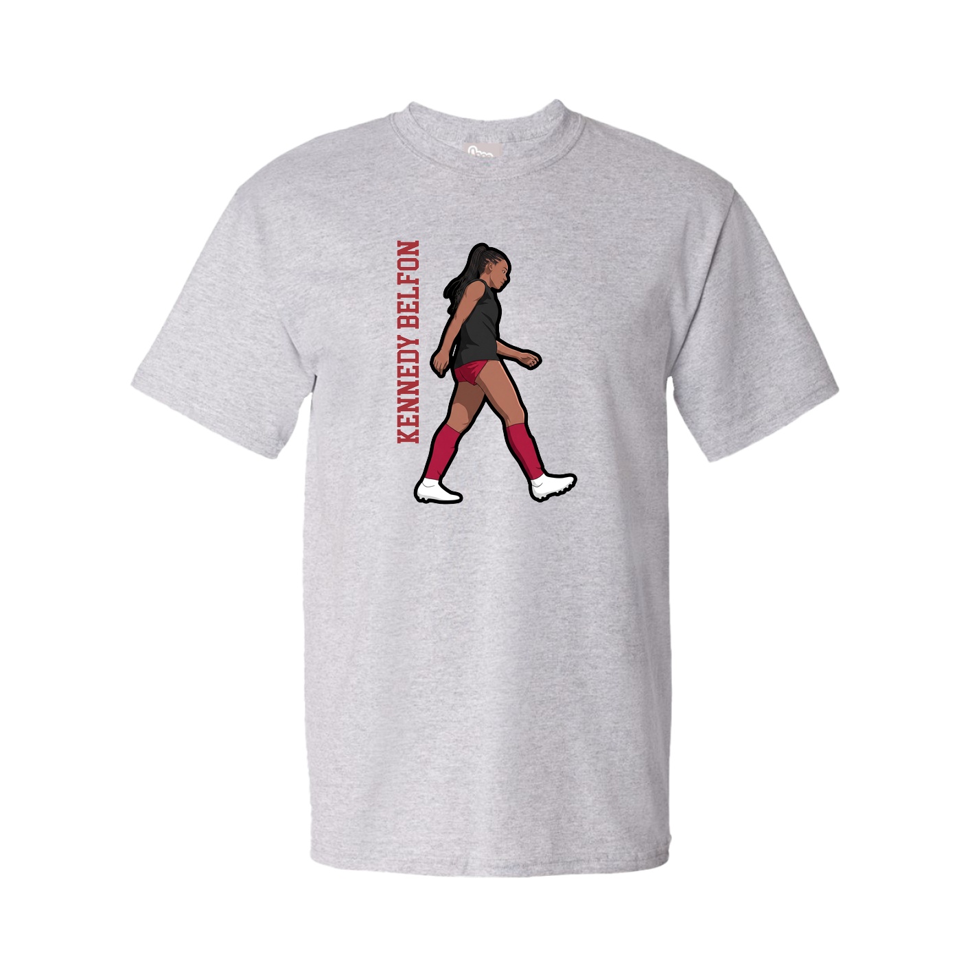 Youth Tee — Name Vertical in Grey