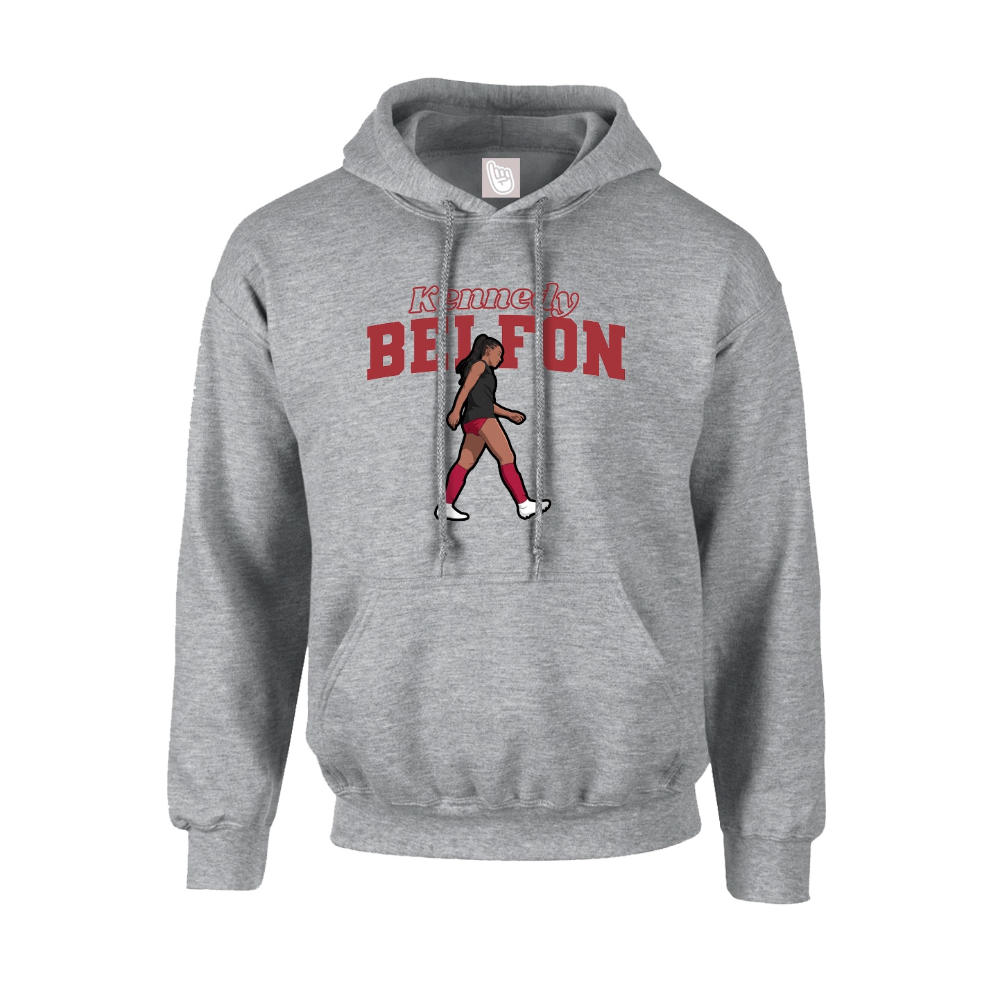 Hoodie — Name Arch in Grey