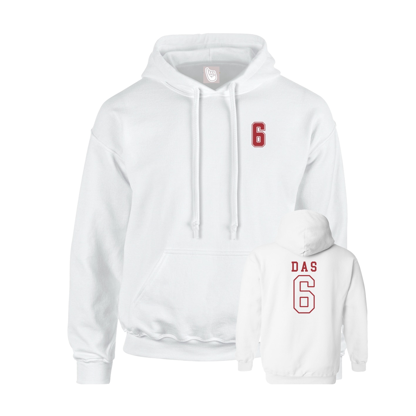 Youth Hoodie — Chest Back in White