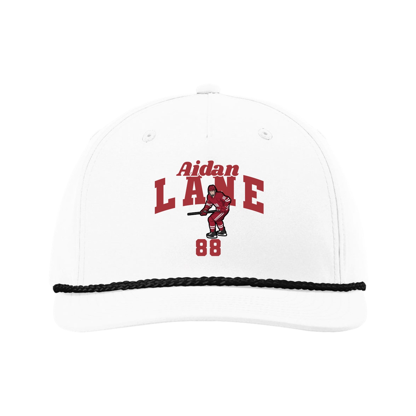 Five-Panel Classic Rope Cap — Signature Arch in White