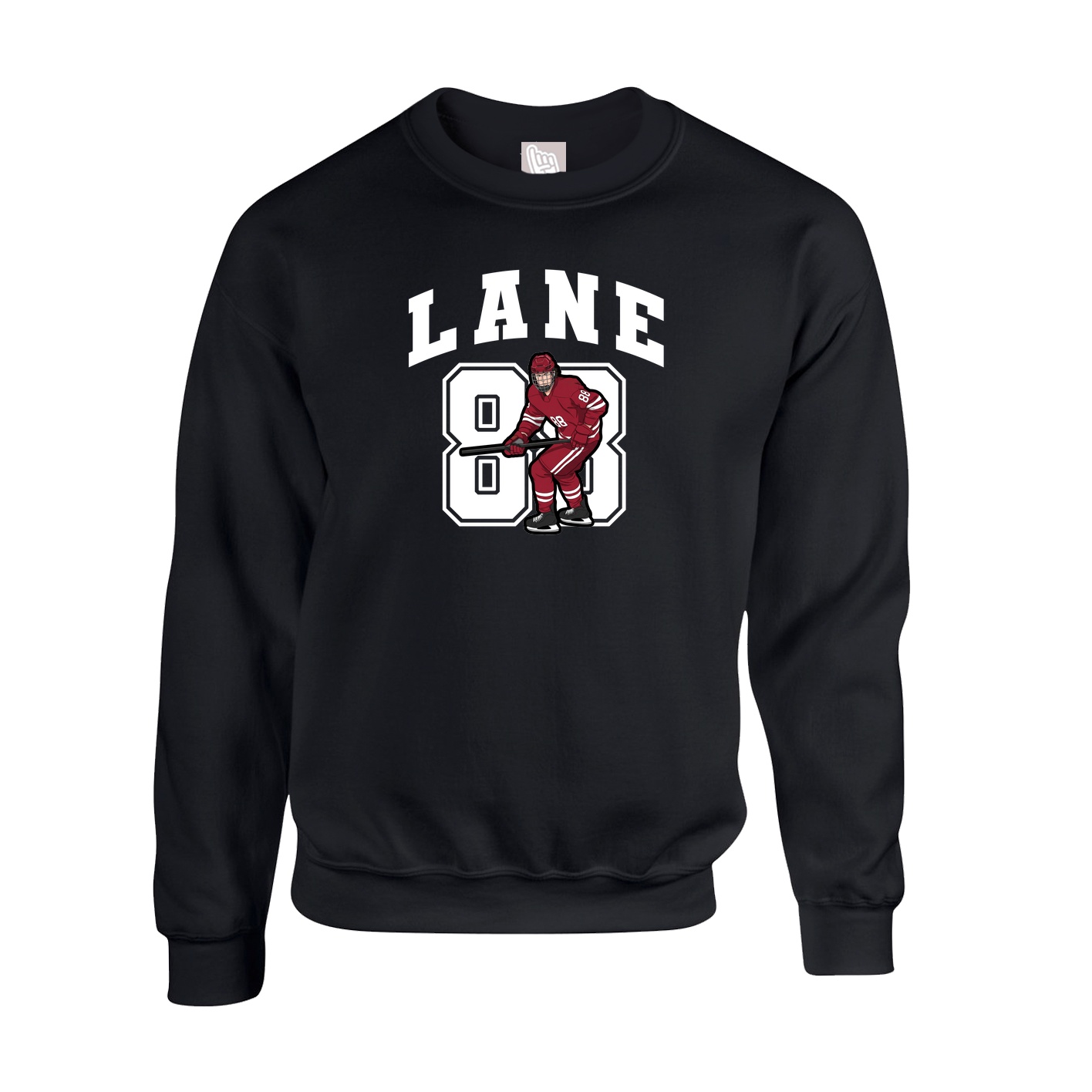 Fleece Crew — Number in Black
