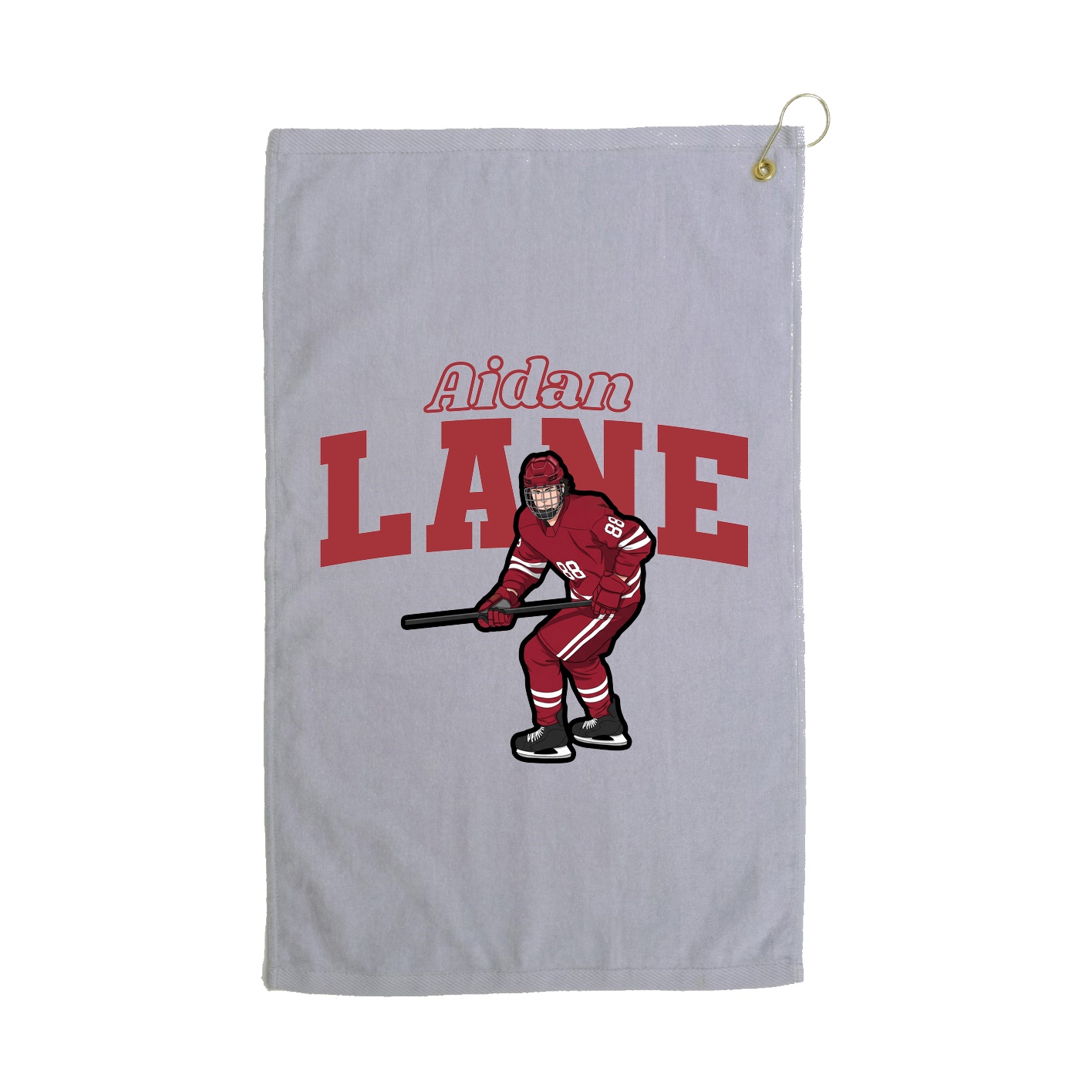 Golf Towel — Name Arch in Grey