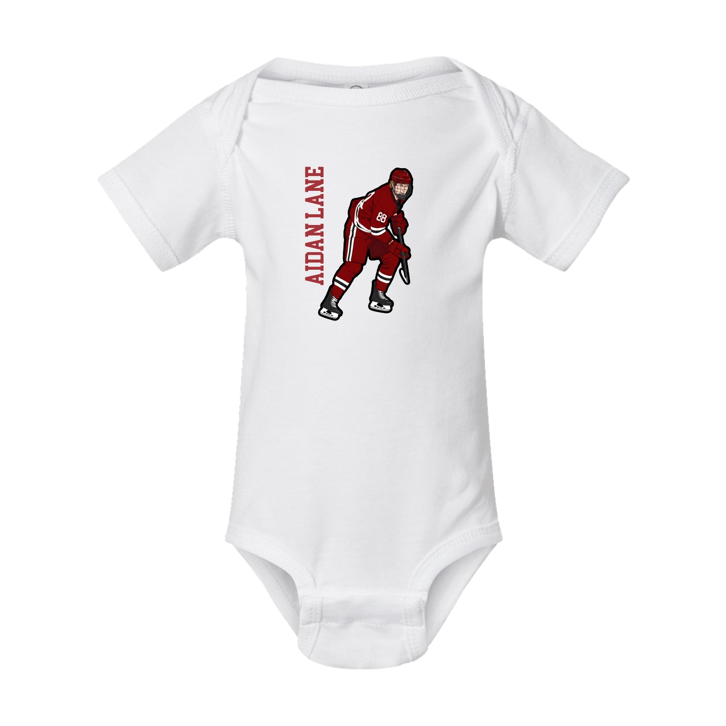 Baby Onesie — Name Vertical in White