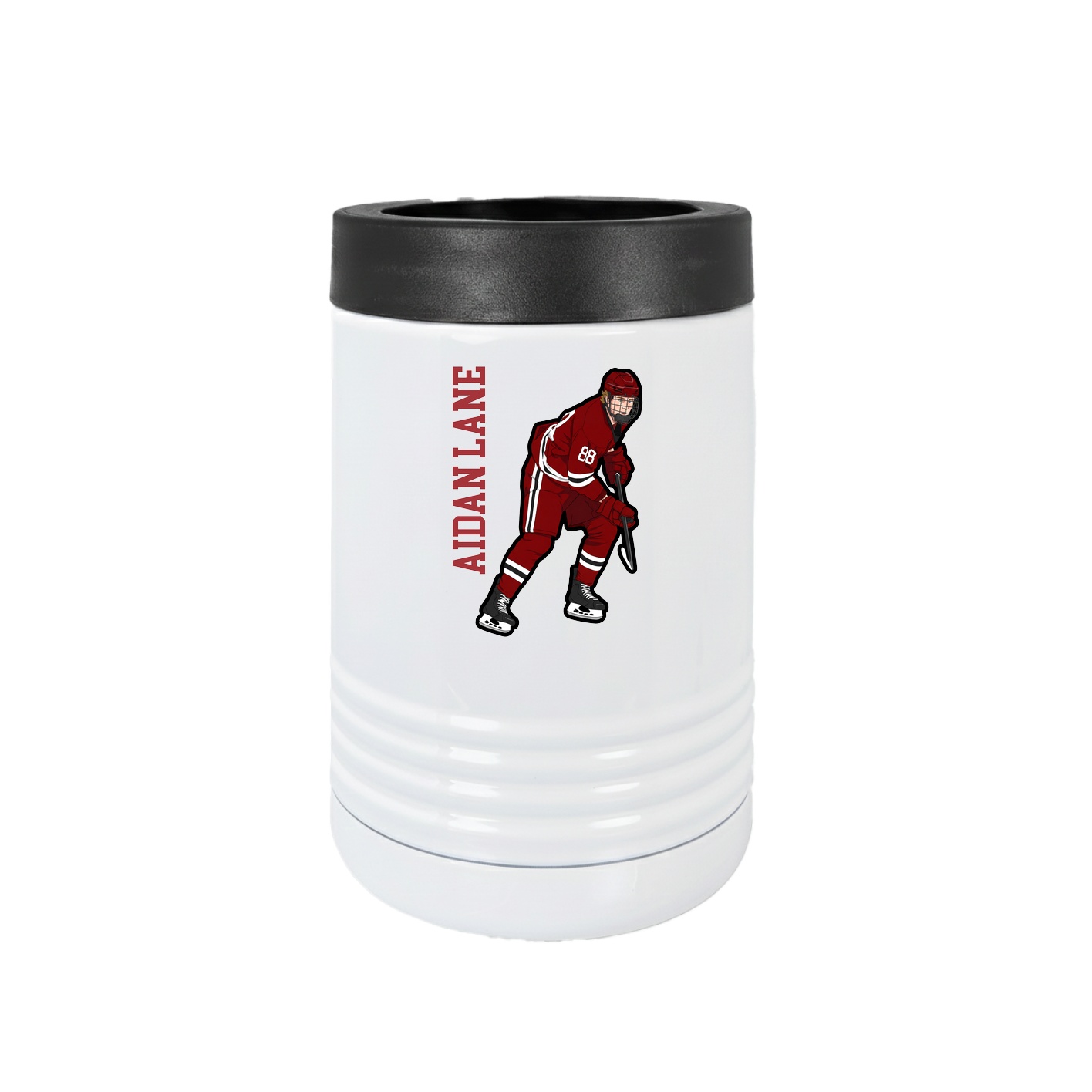 Beverage Holder — Name Vertical in White