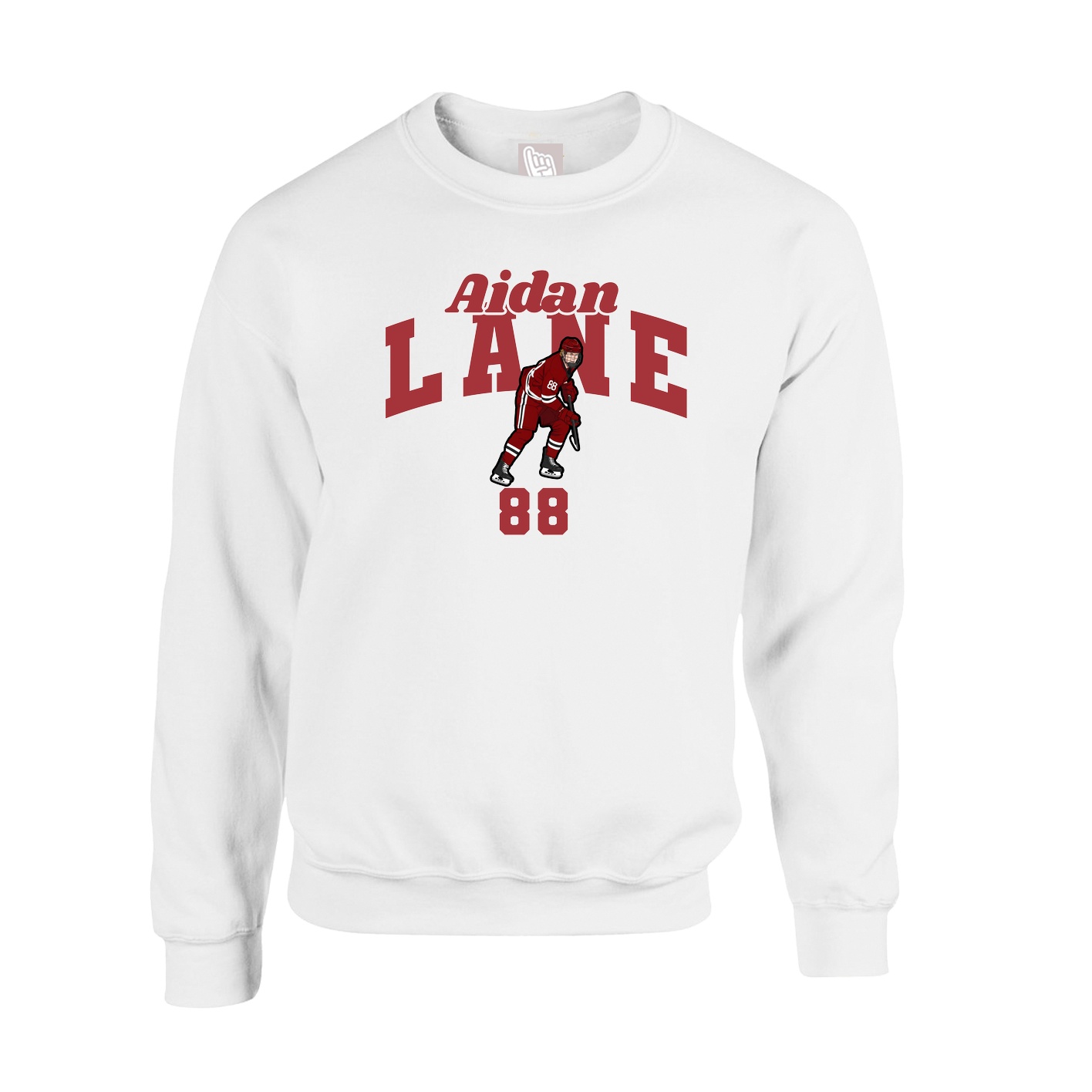 Fleece Crew — Signature Arch in White