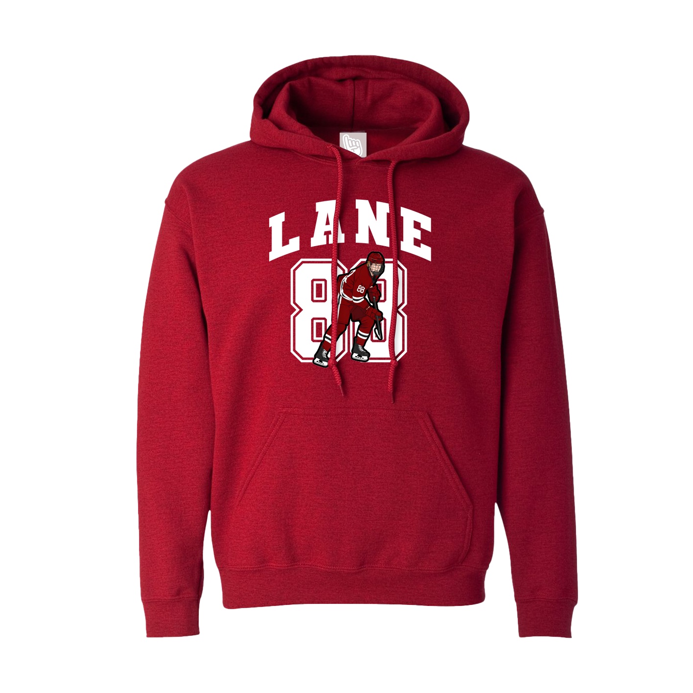 Hoodie — Number in Crimson