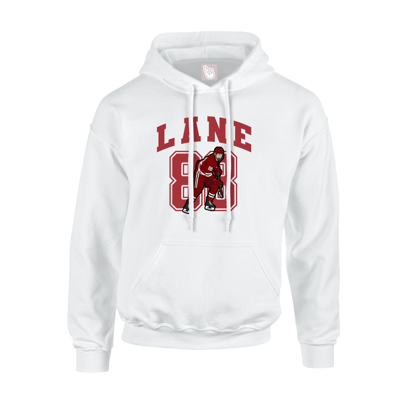 Youth Hoodie — Number in White