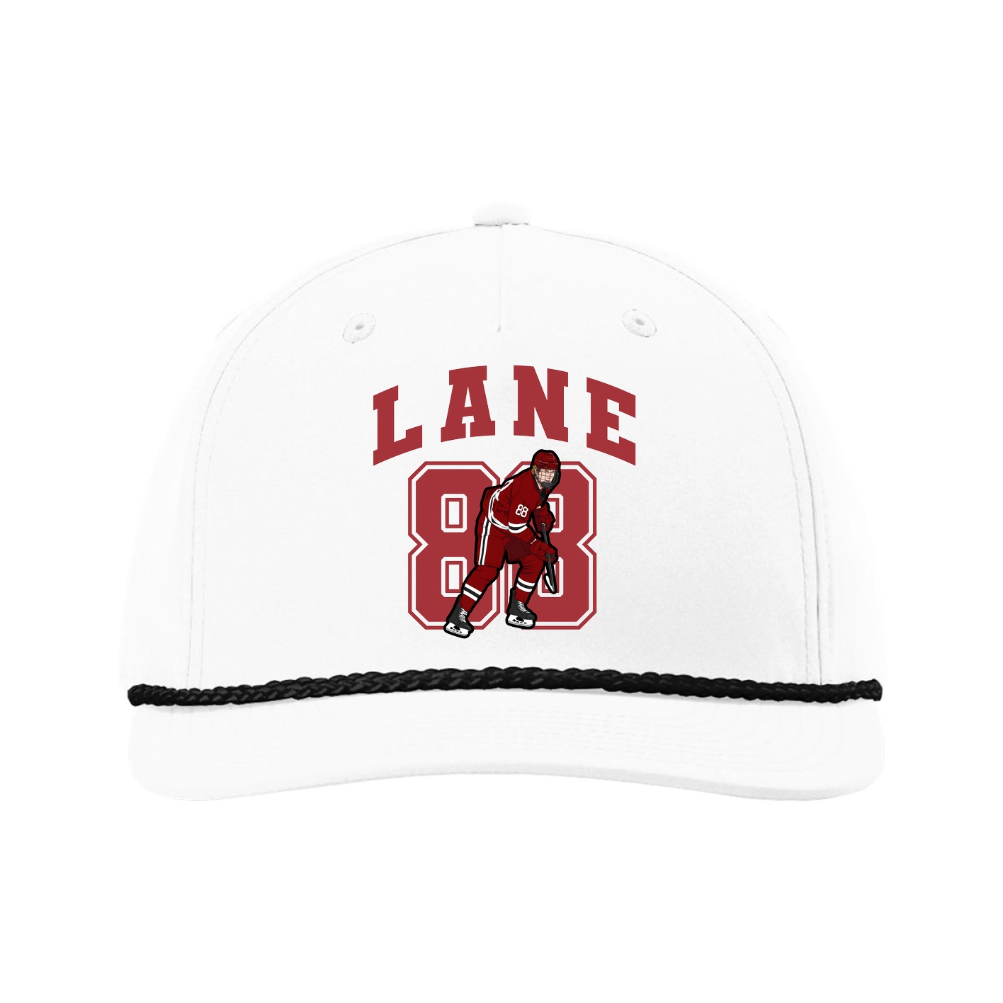 Five-Panel Classic Rope Cap — Number in White