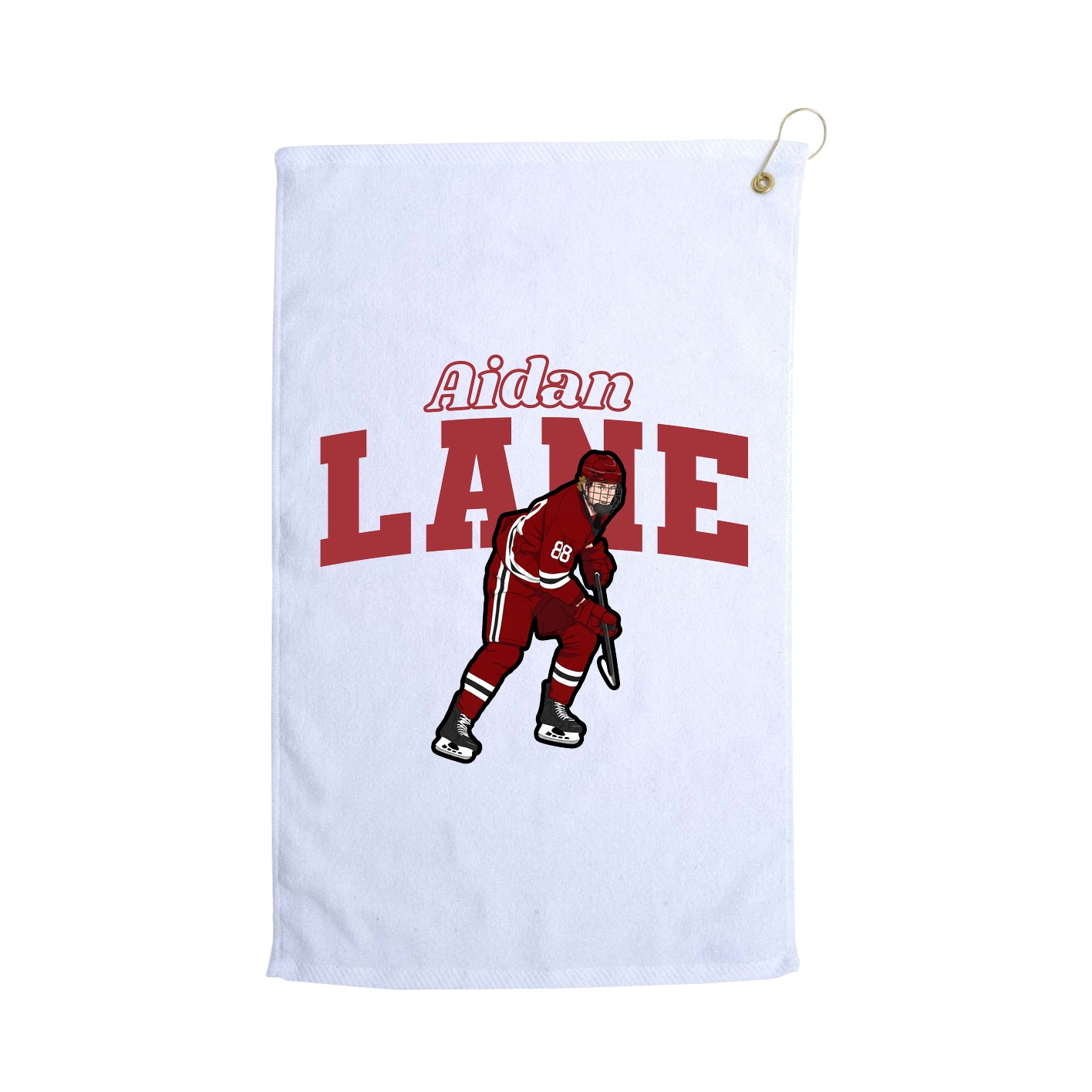 Golf Towel — Name Arch in White