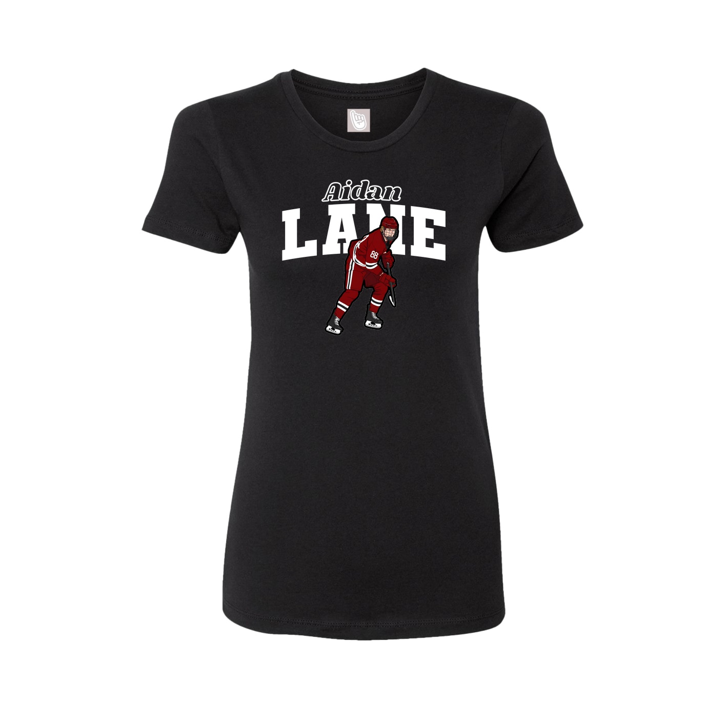 Fitted Women's Tee — Name Arch in Black