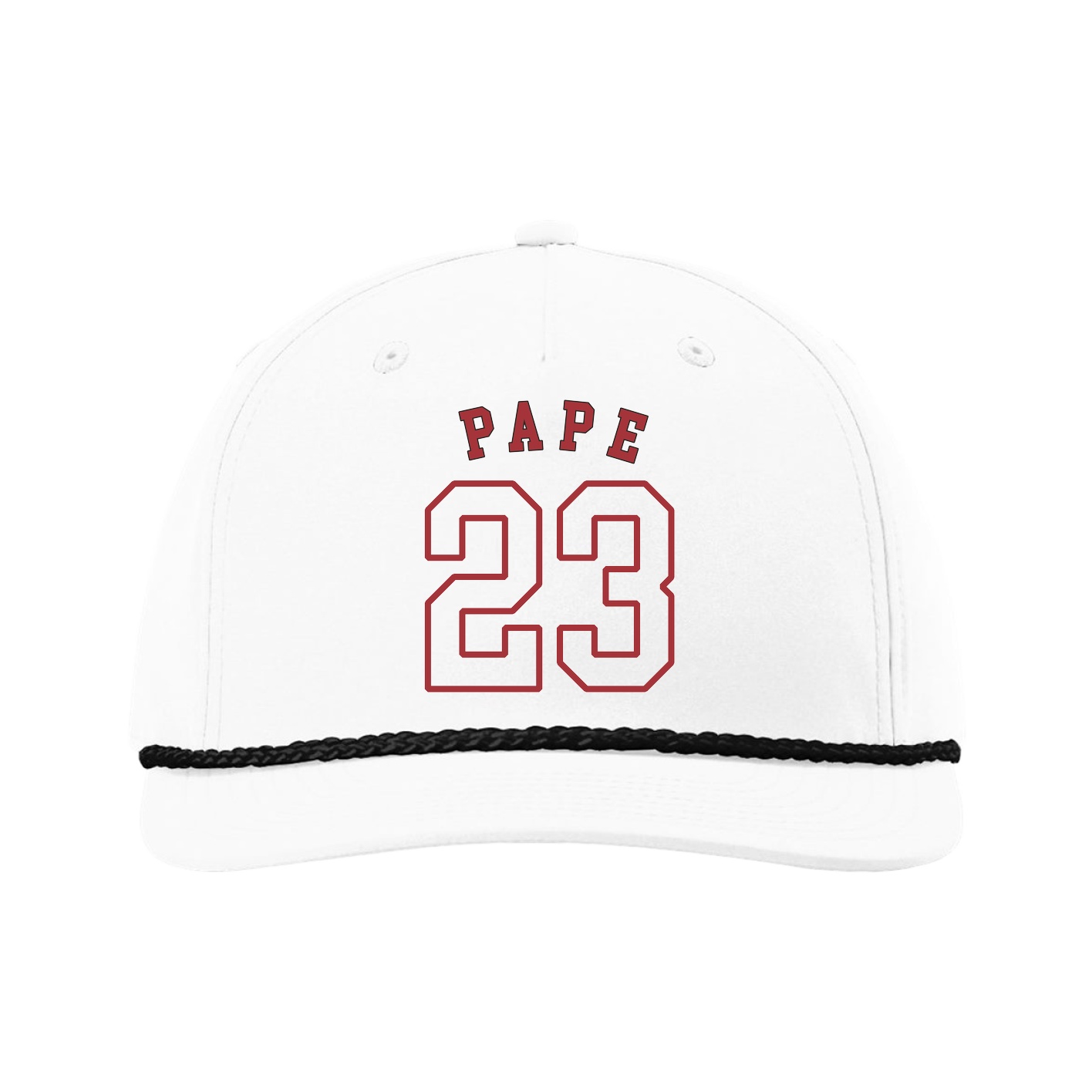 Five-Panel Classic Rope Cap — Shirsey Arch in White