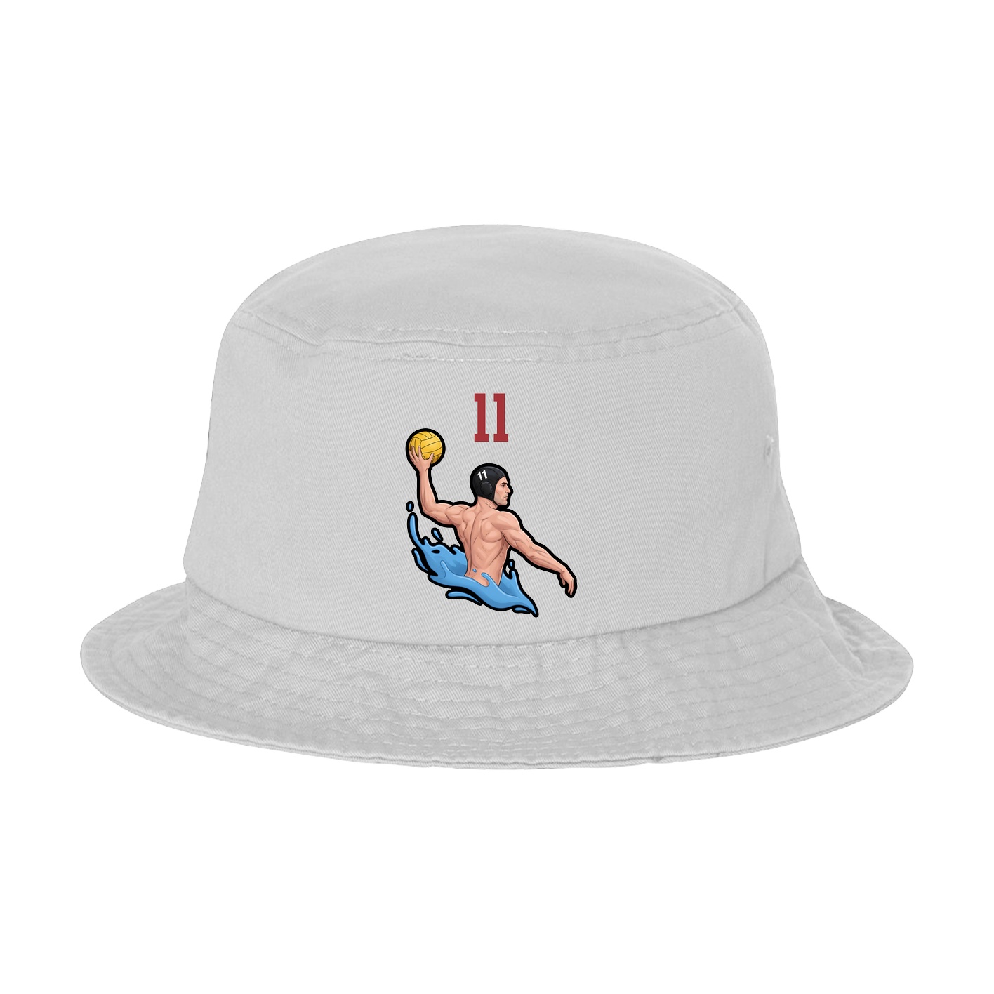Bucket Cap — Number Top in White