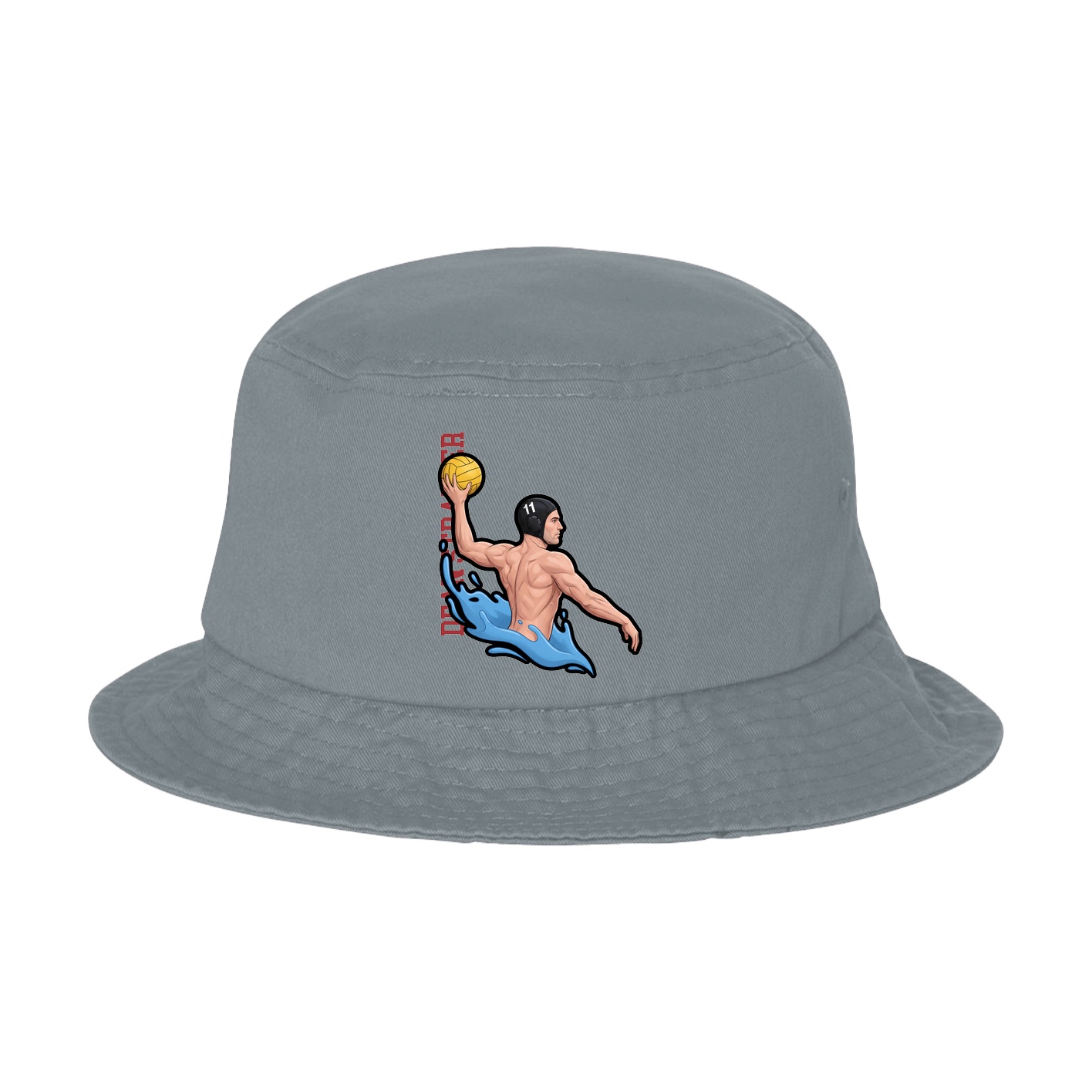 Bucket Cap — Name Vertical in Grey