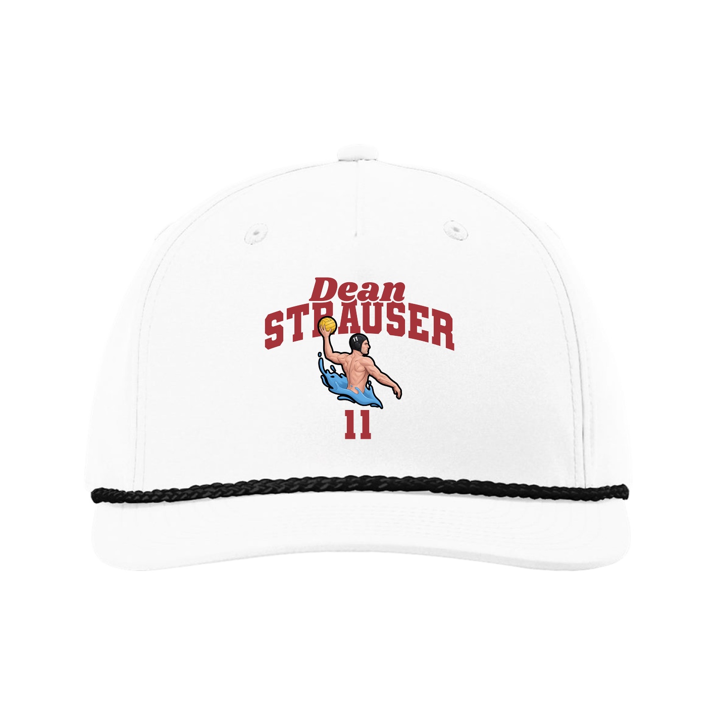 Five-Panel Classic Rope Cap — Signature Arch in White