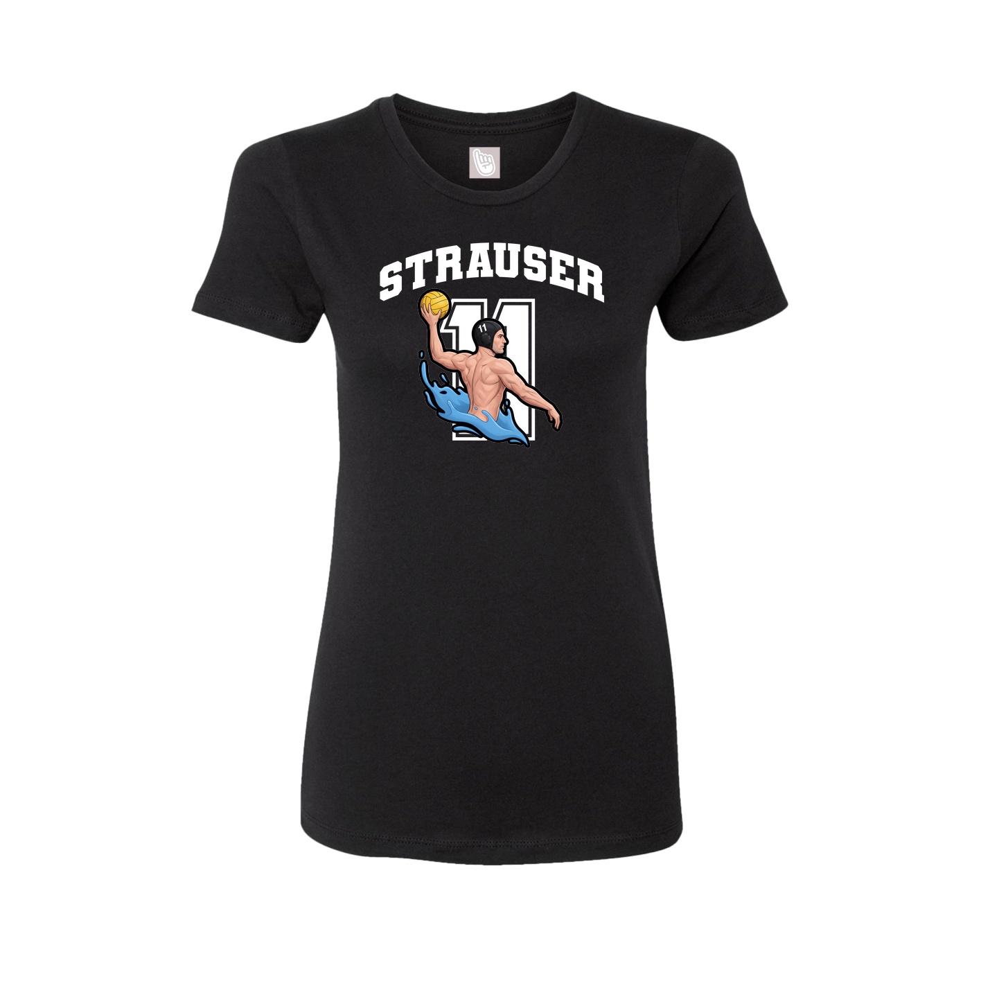 Fitted Women's Tee — Number in Black