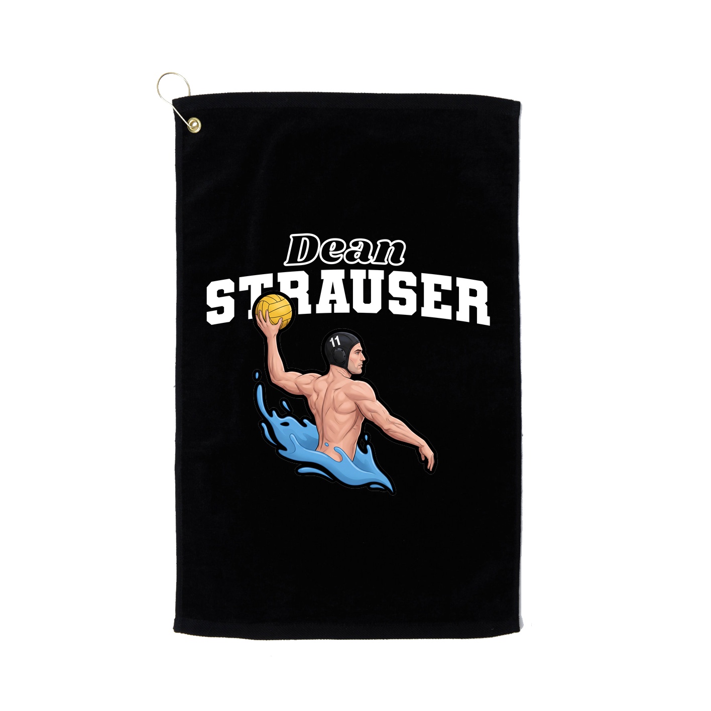 Golf Towel — Name Arch in Black