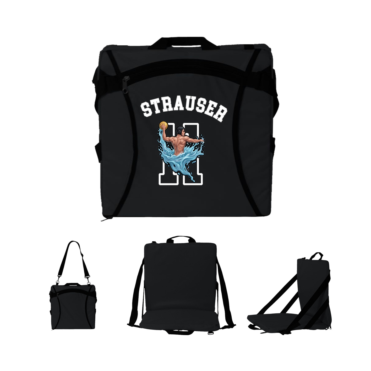 Folding Stadium Seat — Shirsey Arch in Black