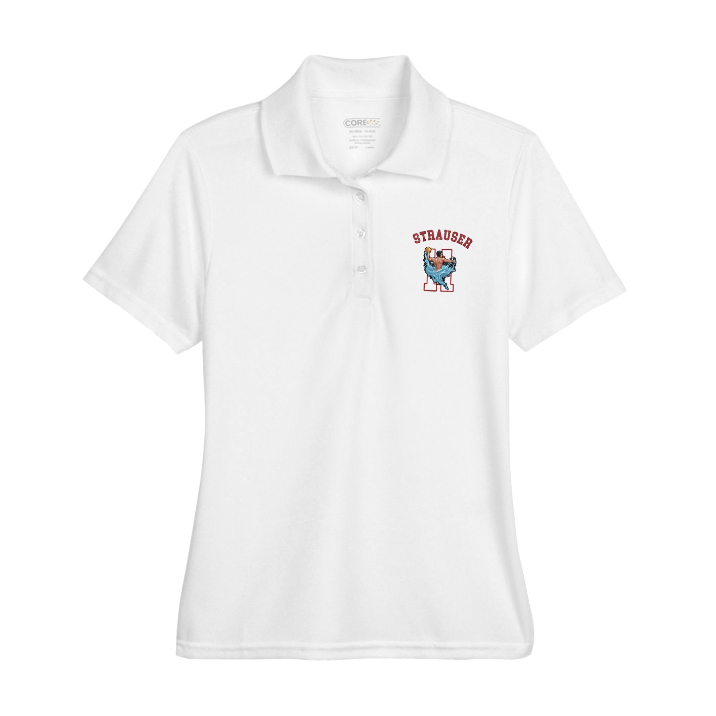 Womens Performance Polo — Shirsey Arch in White