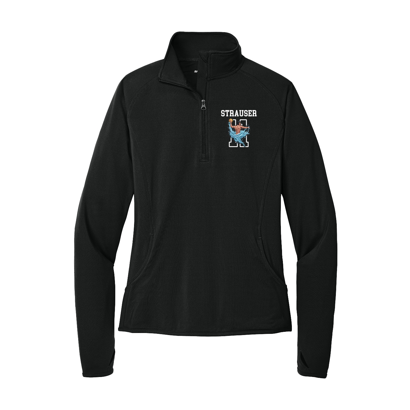 Women's Q-Zip Pullover — Shirsey in Black