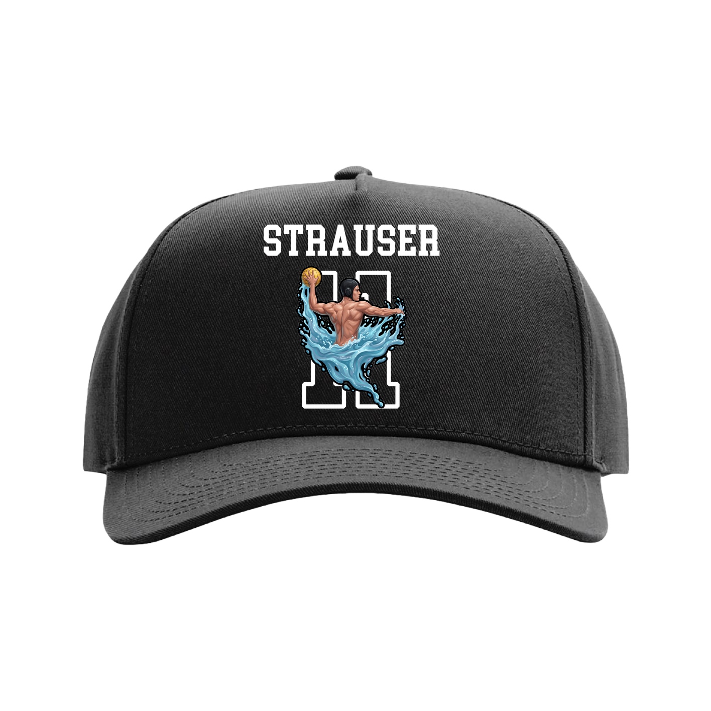 Full Fabric Five-Panel Champ Cap — Shirsey in Black