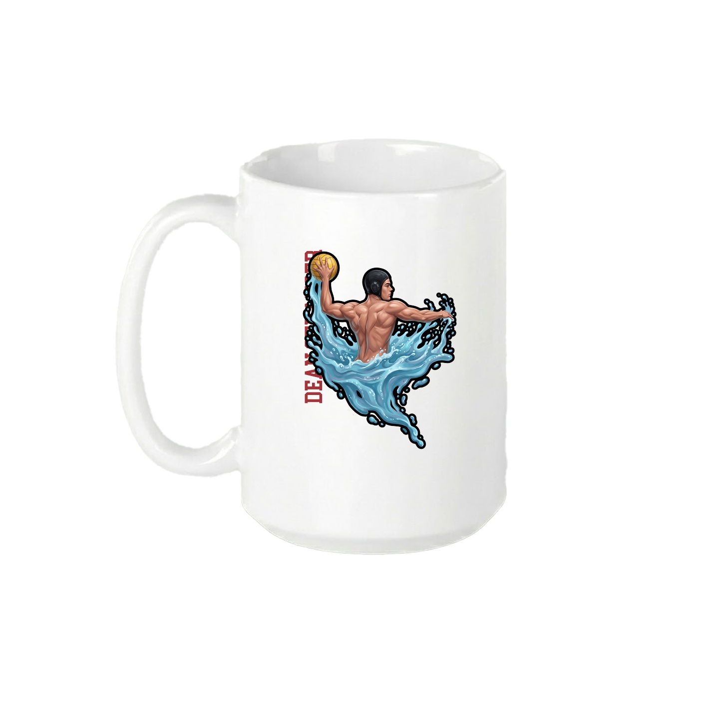 15oz Coffee Mug — Name Vertical in White