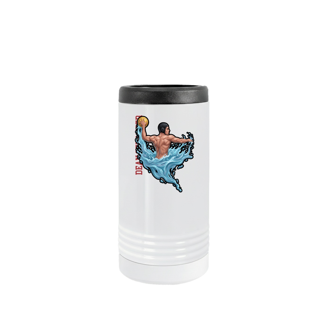 Slim Beverage Holder — Name Vertical in White