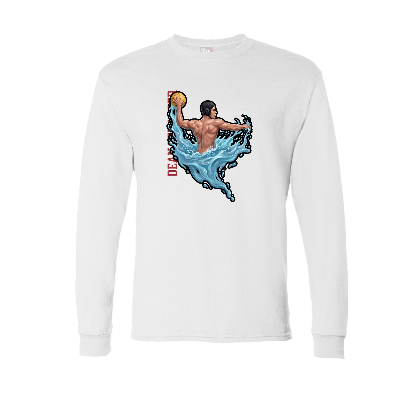 Long Sleeve Tee — Name Vertical in White