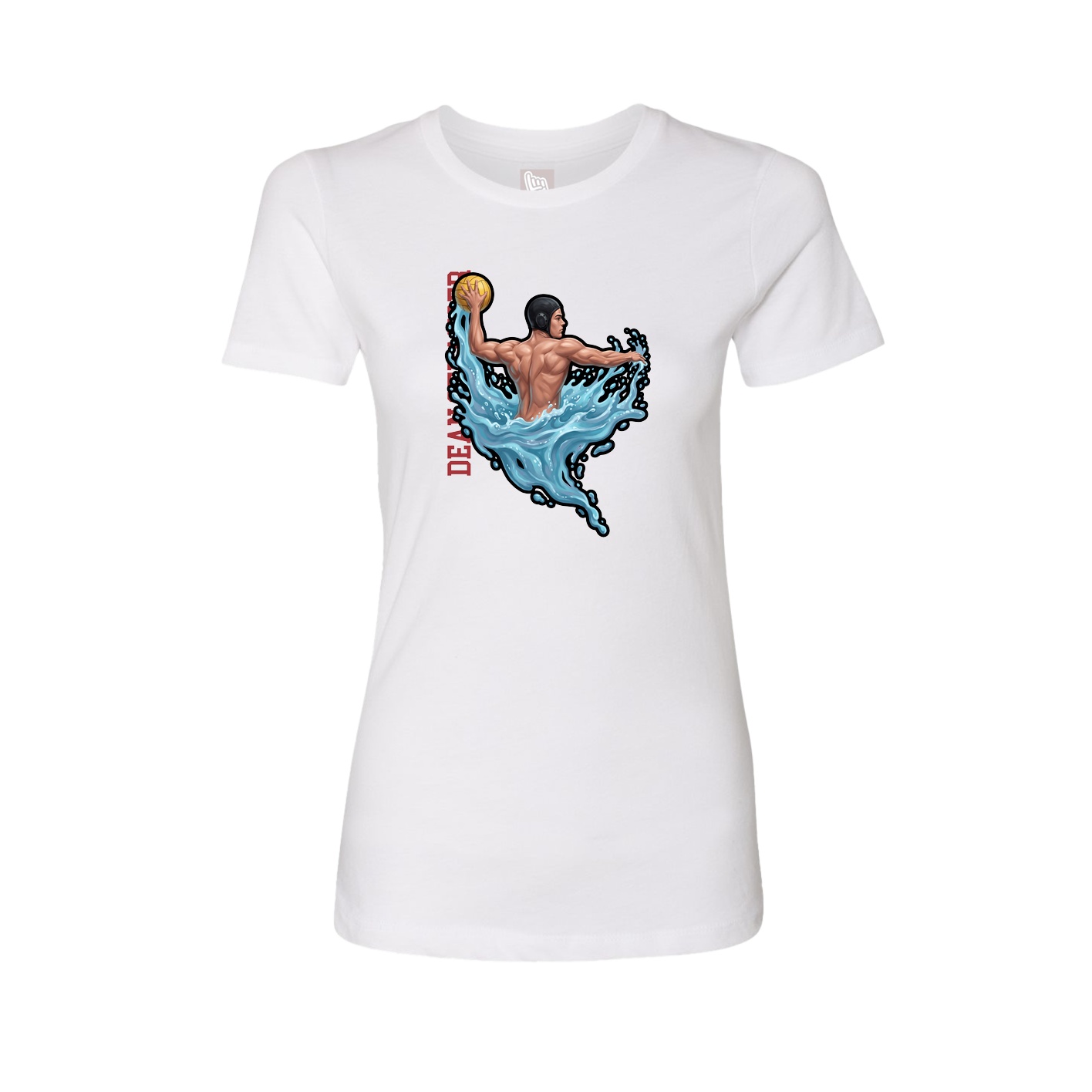 Fitted Women's Tee — Name Vertical in White