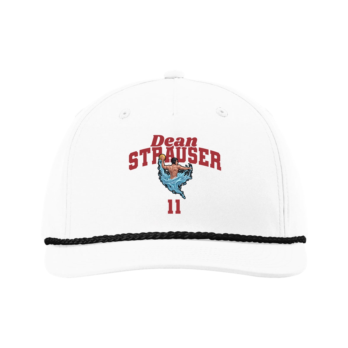 Five-Panel Classic Rope Cap — Signature Arch in White