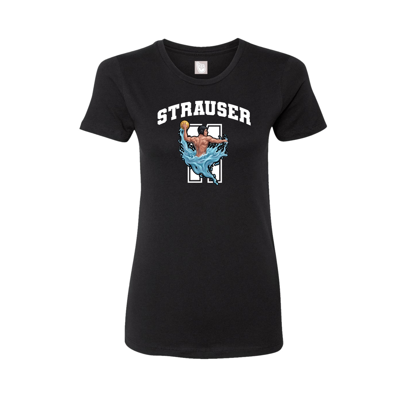 Fitted Women's Tee — Number in Black