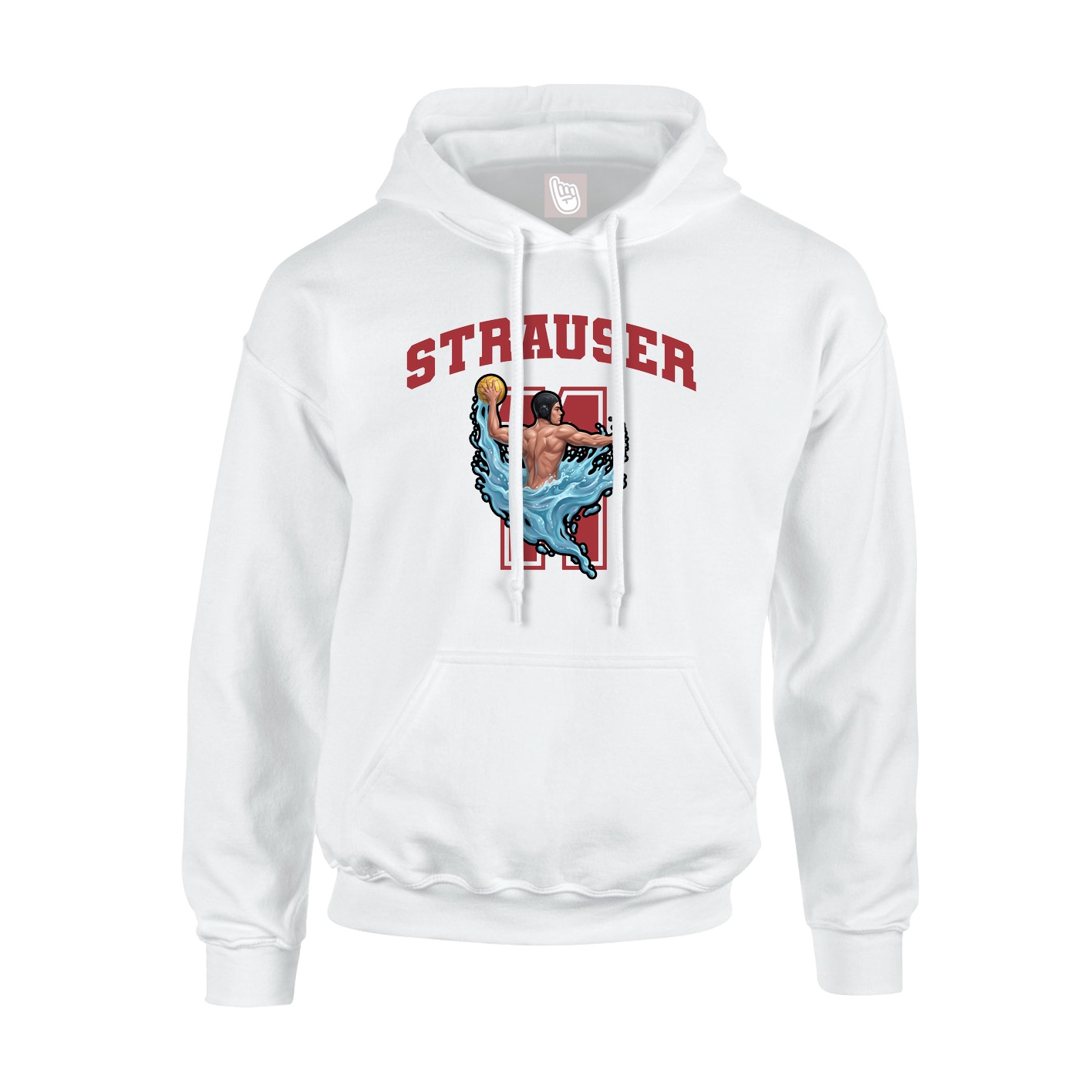 Hoodie — Number in White
