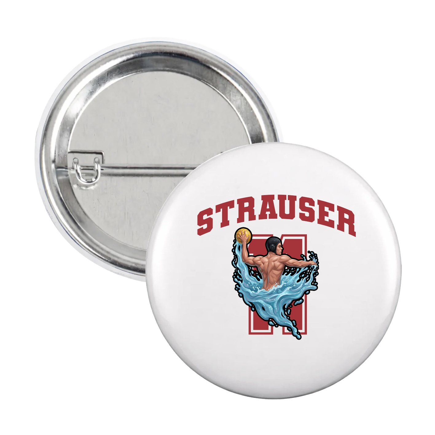 Game Day Button — Number in White